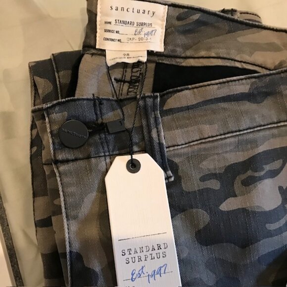 NEW Sanctuary Camo Skinny Jeans Pants Size 28 - Picture 3 of 13